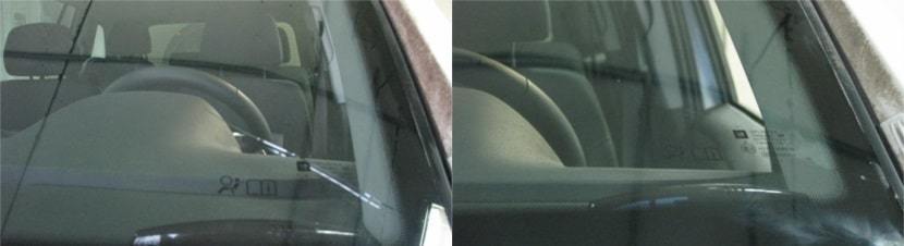 фото ремонт царапин на стекле авто до и после