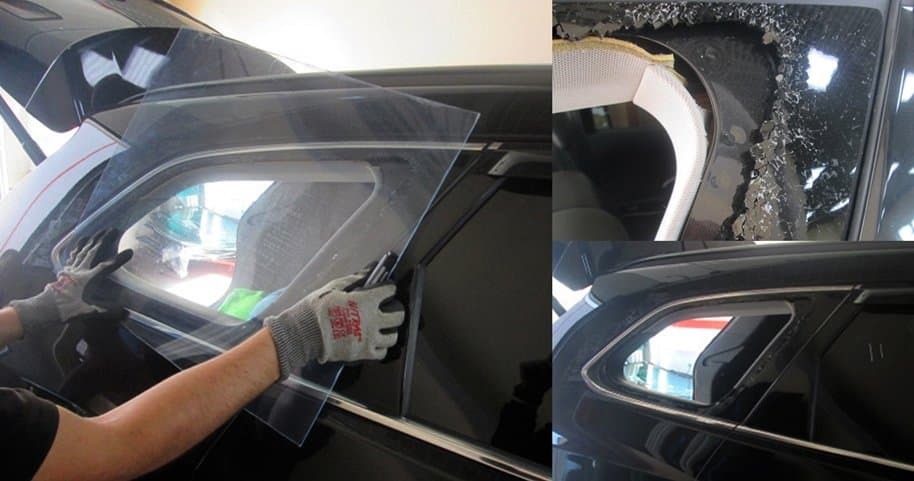 Фото процесса замены кузовного стекла
